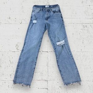 Kensie The Allie High Rise Slim Cut-off Distressed Denim Jeans